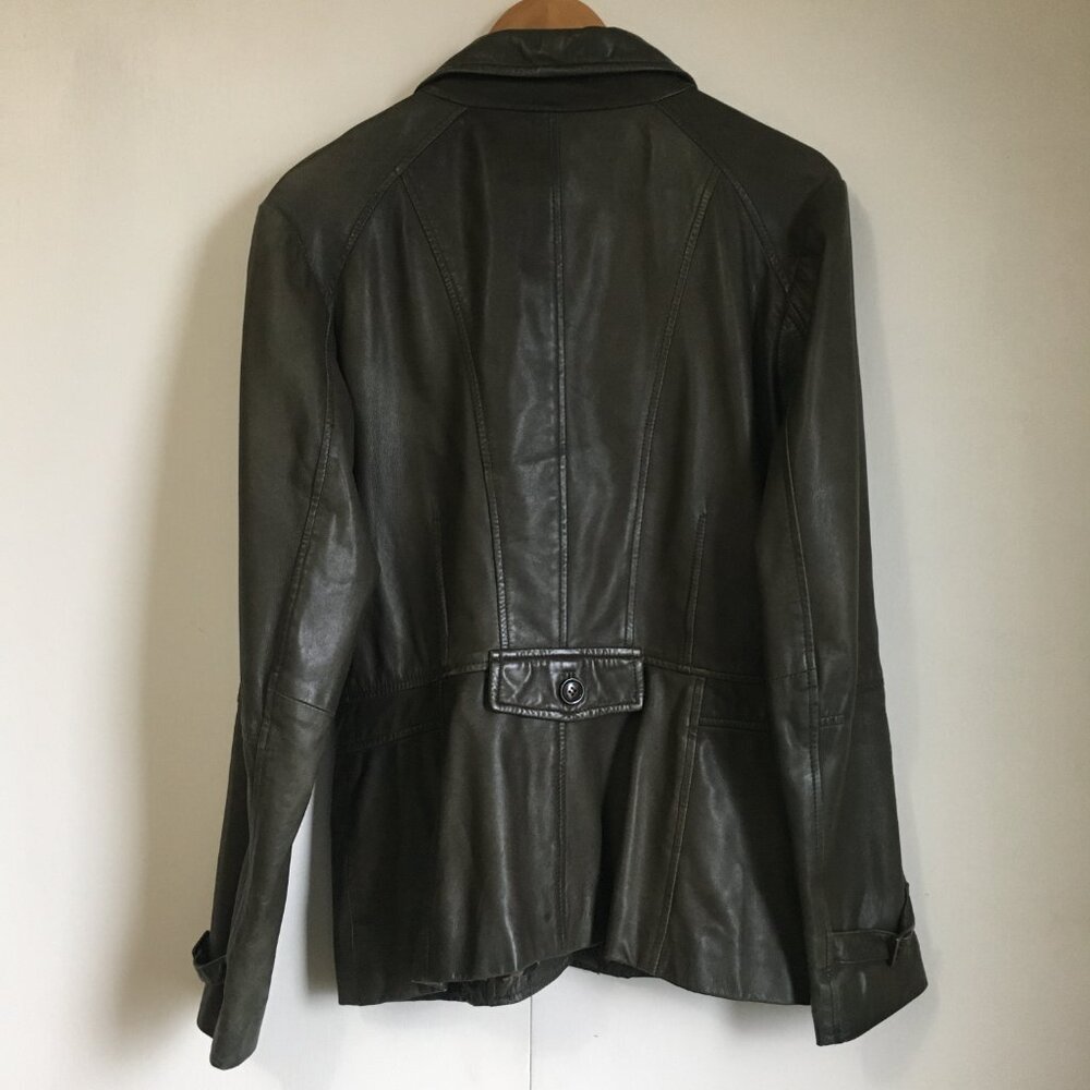 VTG Y2K Danier Leather Field Utility Jacket Earthy Brown S - Picture 2 of 16